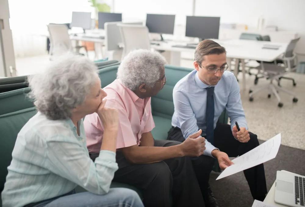 A Ridgeline advisor reviewing a plan with a client